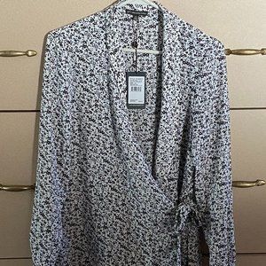 Adrianna Papell Floral Wrap Top